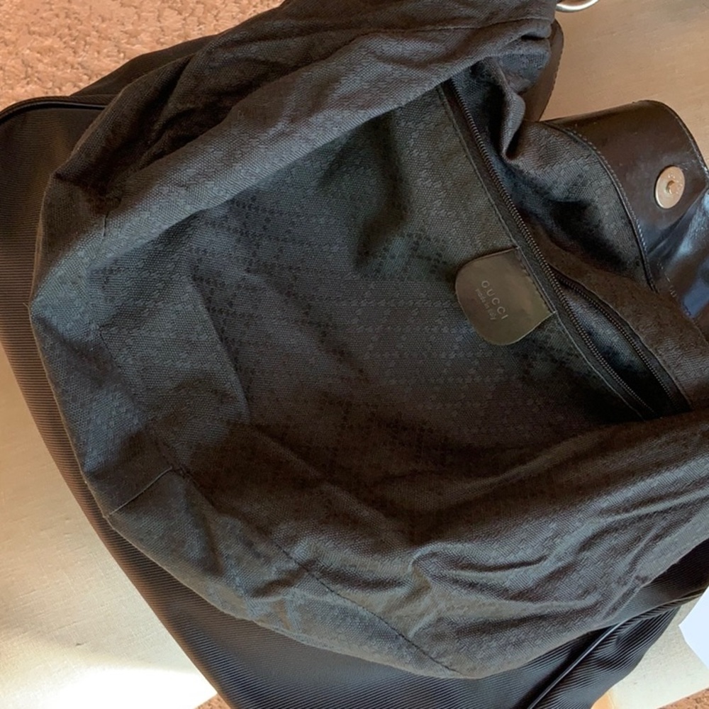 - Gucci AUTHENTIC hobo black canvas leather bamboo handle Very Good condit… - Picture 14 of 14